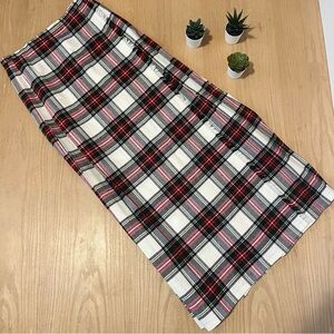 St. Michael Vintage Tartan Kilt Wool Blend Plaid Academia Wrap Skirt